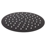 Ultra Thin Rainfall Shower Head Rain Waterfall Stainless Steel Fixed Showerhead Round Black 8in