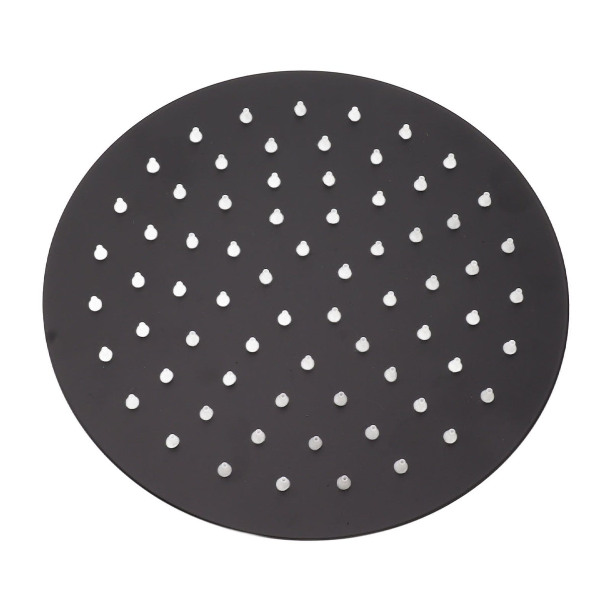 Ultra Thin Rainfall Shower Head Rain Waterfall Stainless Steel Fixed Showerhead Round Black 8in