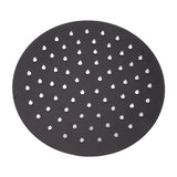 Ultra Thin Rainfall Shower Head Rain Waterfall Stainless Steel Fixed Showerhead Round Black 8in