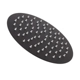 Ultra Thin Rainfall Shower Head Rain Waterfall Stainless Steel Fixed Showerhead Round Black 8in - Rear View