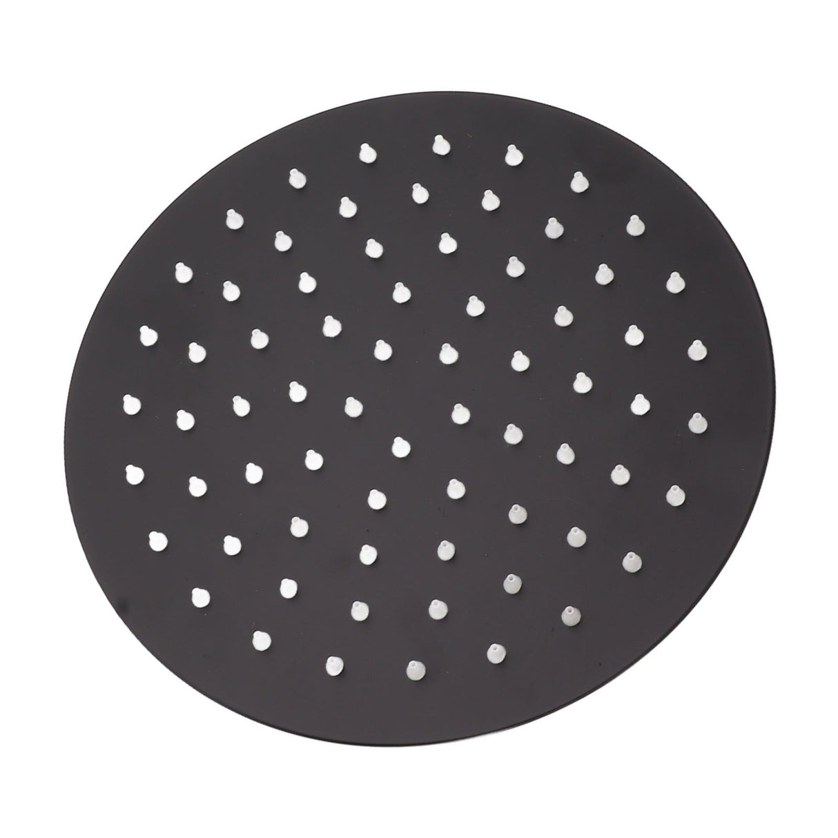Ultra Thin Rainfall Shower Head Rain Waterfall Stainless Steel Fixed Showerhead Round Black 8in