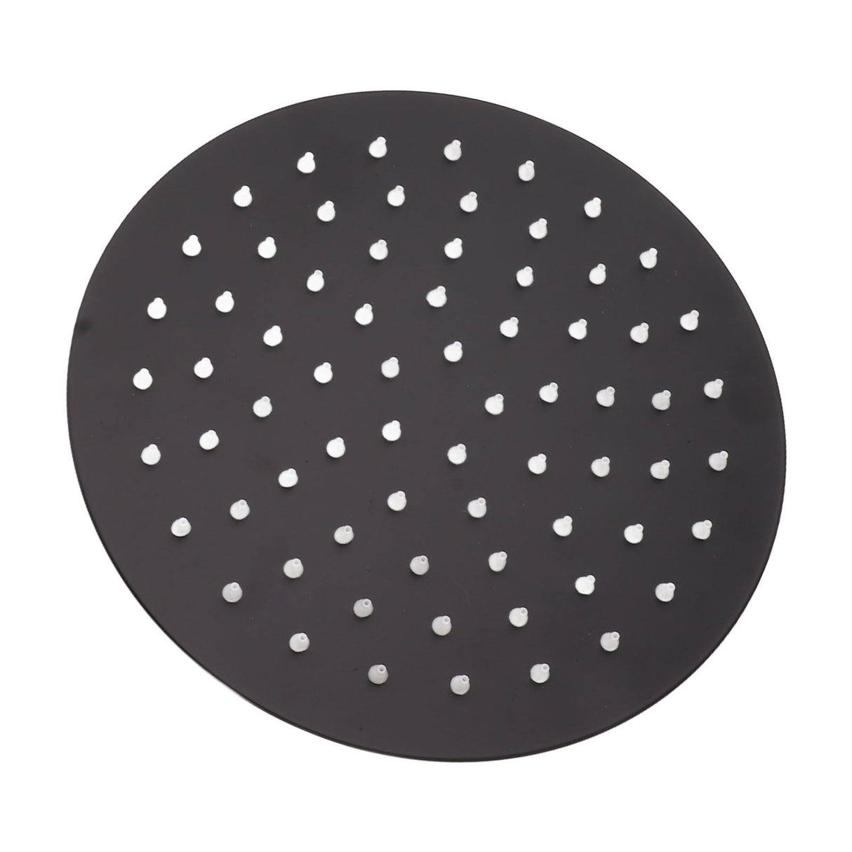 Ultra Thin Rainfall Shower Head Rain Waterfall Stainless Steel Fixed Showerhead Round Black 8in