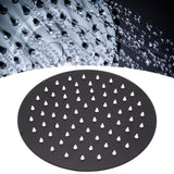 Ultra Thin Rainfall Shower Head Rain Waterfall Stainless Steel Fixed Showerhead Round Black 8in - Extra Image