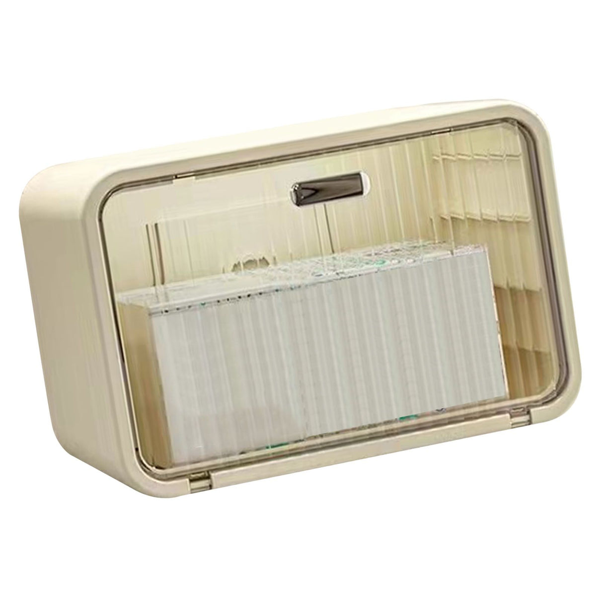 Tissue Box Cover Wall Mounted 2 in 1 Waterproof Tissue Holder Dispenser Box Cover for Bathroom Transparent White