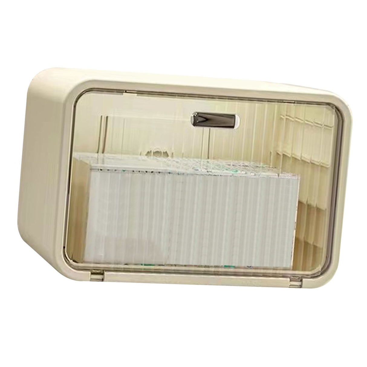 Tissue Box Cover Wall Mounted 2 in 1 Waterproof Tissue Holder Dispenser Box Cover for Bathroom Transparent White