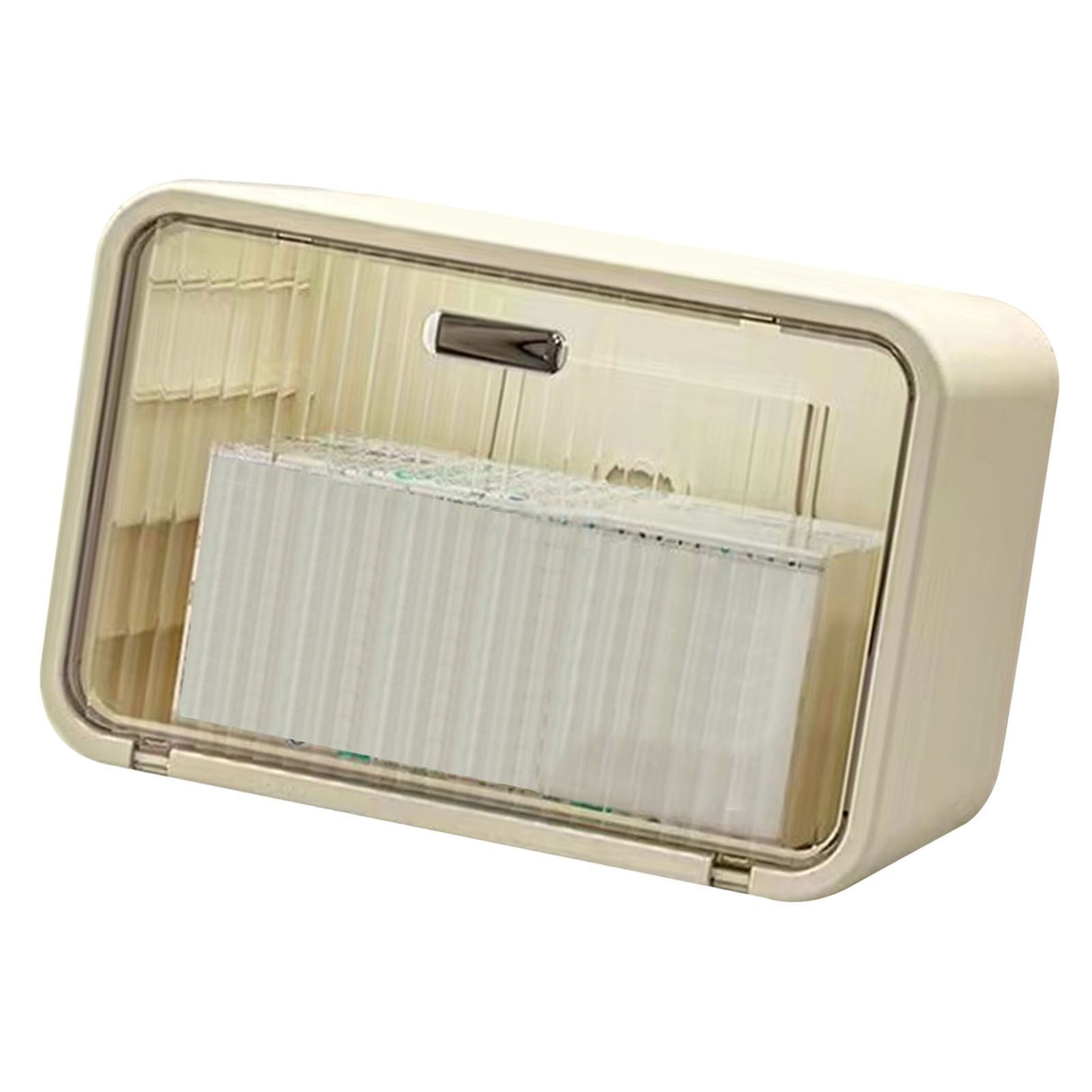 Tissue Box Cover Wall Mounted 2 in 1 Waterproof Tissue Holder Dispenser Box Cover for Bathroom Transparent White