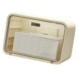 Tissue Box Cover Wall Mounted 2 in 1 Waterproof Tissue Holder Dispenser Box Cover for Bathroom Transparent White - 45-Degree Angle