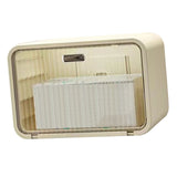 Tissue Box Cover Wall Mounted 2 in 1 Waterproof Tissue Holder Dispenser Box Cover for Bathroom Transparent White