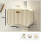 Tissue Box Cover Wall Mounted 2 in 1 Waterproof Tissue Holder Dispenser Box Cover for Bathroom Milky White - Extra Image