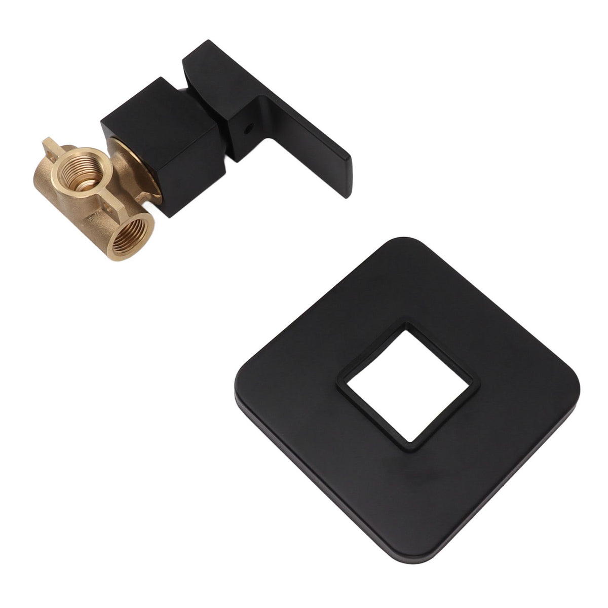 Shower Valves Wall Mount Copper Faucet Shower Rough In Valve Bathroom Trim Kit Single Handle Tub Shower Valve Mixer Black