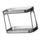 Cosmetic Storage Rack Double Layer Clear Detachable Modern Countertop Cosmetic Organizer for Dressing Table Smoke Gray - Top-Down View