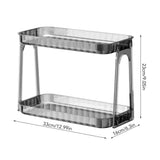 Cosmetic Storage Rack Double Layer Clear Detachable Modern Countertop Cosmetic Organizer for Dressing Table Smoke Gray