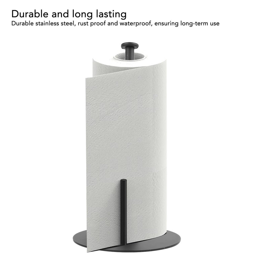 Paper Towel Holder Countertop Stainless Steel Black Perfect Tear Paper Towel Roll Holders for Bathroom Kitchen