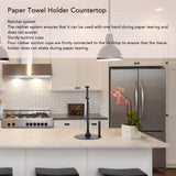 Paper Towel Holder Countertop Stainless Steel Black Perfect Tear Paper Towel Roll Holders for Bathroom Kitchen