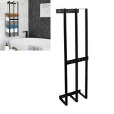 Towel Storage Rack Wall Mounted Black Iron Alloy 3 Bar Rolled Towel Holder for Bathroom - Extra Image