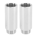 2PCS Shower Arm Extension Stainless Steel Chrome Plating Shower Head Extension Pipe for Bathroom 5.1cm/2in - Front View
