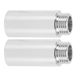 2PCS Shower Arm Extension Stainless Steel Chrome Plating Shower Head Extension Pipe for Bathroom 5.1cm/2in - Rear View