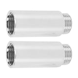2PCS Shower Arm Extension Stainless Steel Chrome Plating Shower Head Extension Pipe for Bathroom 5.1cm/2in - Extra Image