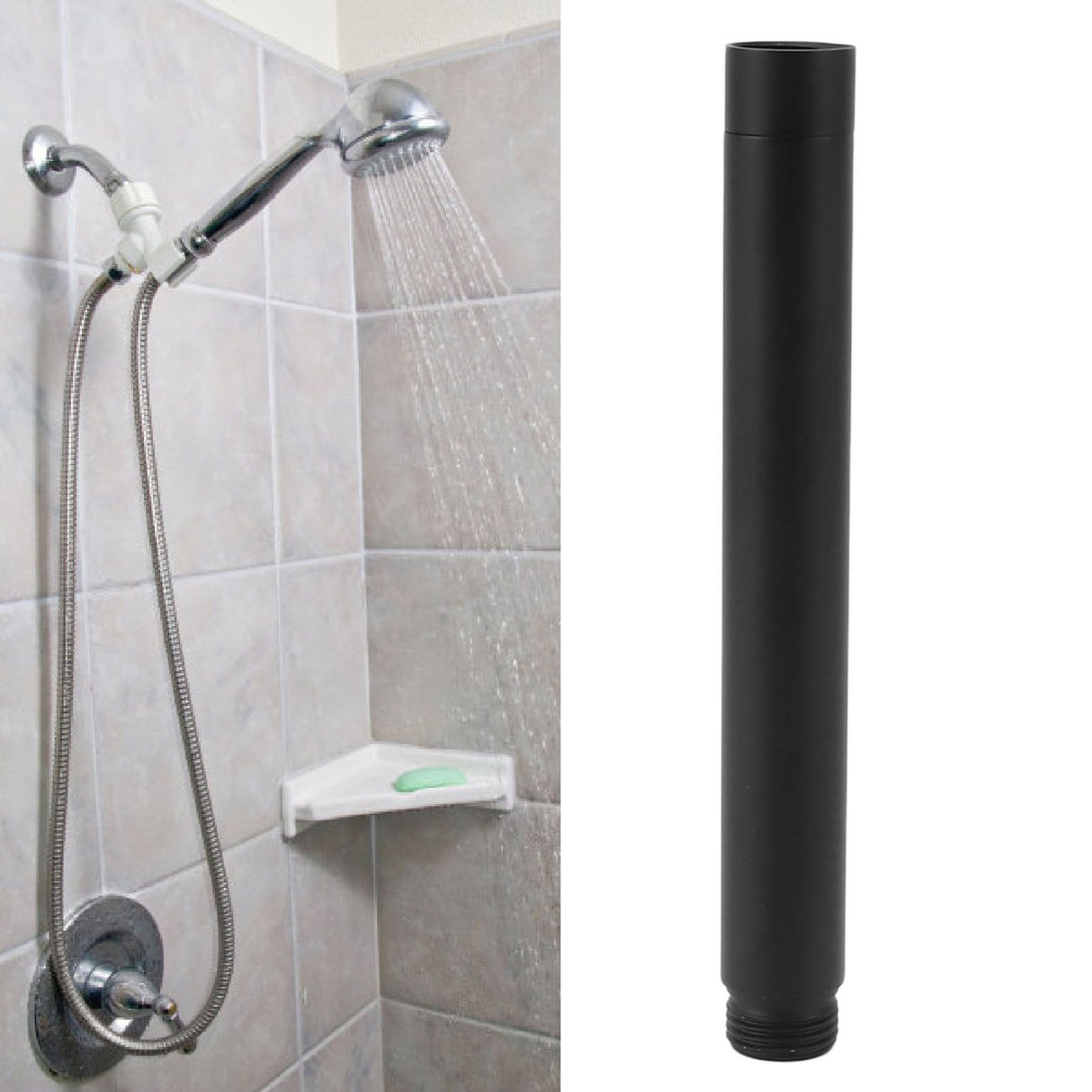 Shower Head Extension Stainless Steel Shower Arm Fine Surface Easy Installation Shower Pipe Extension 6in