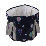 Collapsible Foot Bath Basin PVC Insulated Portable Foot Soaking Bath Tub Water Bucket with Handle for Outdoor Camping Travel Navy Blue Balloon - Front View