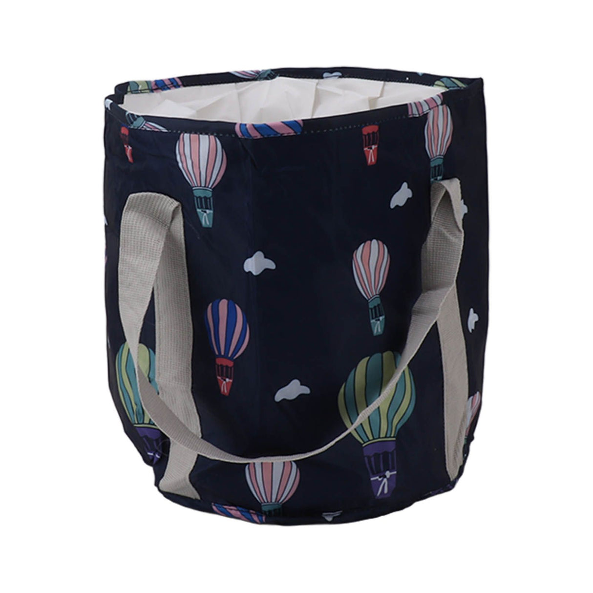 Collapsible Foot Bath Basin PVC Insulated Portable Foot Soaking Bath Tub Water Bucket with Handle for Outdoor Camping Travel Navy Blue Balloon
