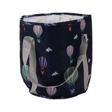 Collapsible Foot Bath Basin PVC Insulated Portable Foot Soaking Bath Tub Water Bucket with Handle for Outdoor Camping Travel Navy Blue Balloon - Side View