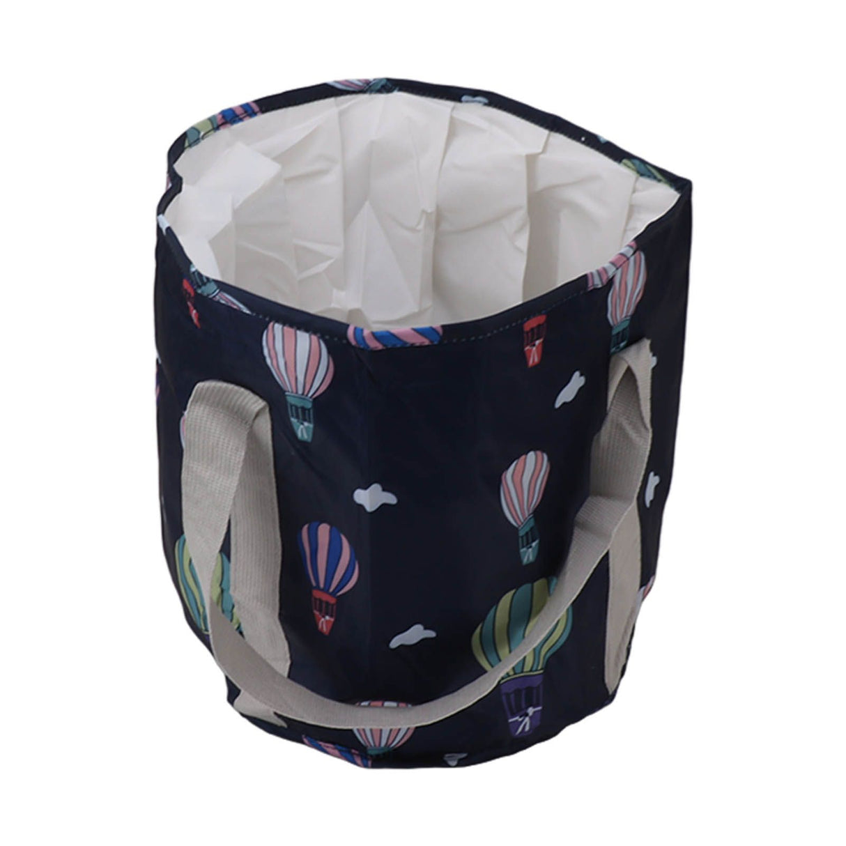 Collapsible Foot Bath Basin PVC Insulated Portable Foot Soaking Bath Tub Water Bucket with Handle for Outdoor Camping Travel Navy Blue Balloon