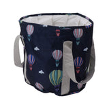 Collapsible Foot Bath Basin PVC Insulated Portable Foot Soaking Bath Tub Water Bucket with Handle for Outdoor Camping Travel Navy Blue Balloon - 45-Degree Angle