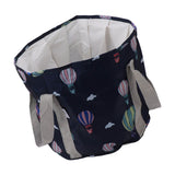 Collapsible Foot Bath Basin PVC Insulated Portable Foot Soaking Bath Tub Water Bucket with Handle for Outdoor Camping Travel Navy Blue Balloon - Rear View