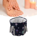 Collapsible Foot Bath Basin PVC Insulated Portable Foot Soaking Bath Tub Water Bucket with Handle for Outdoor Camping Travel Navy Blue Balloon - Extra Image