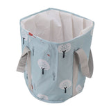 Collapsible Foot Bath Basin PVC Insulated Portable Foot Soaking Bath Tub Water Bucket with Handle for Outdoor Camping Travel Blue Small Tree - Front View