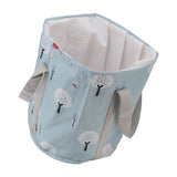 Collapsible Foot Bath Basin PVC Insulated Portable Foot Soaking Bath Tub Water Bucket with Handle for Outdoor Camping Travel Blue Small Tree - Close-Up Angle