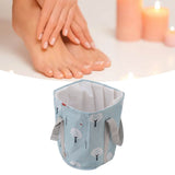 Collapsible Foot Bath Basin PVC Insulated Portable Foot Soaking Bath Tub Water Bucket with Handle for Outdoor Camping Travel Blue Small Tree - Extra Image