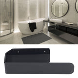 Hand Towel Holder Acrylic Modern Self Adhesive Wall Mounted Towel Bar Hanger for Bathroom Kitchen Lavatory Black - Extra Image