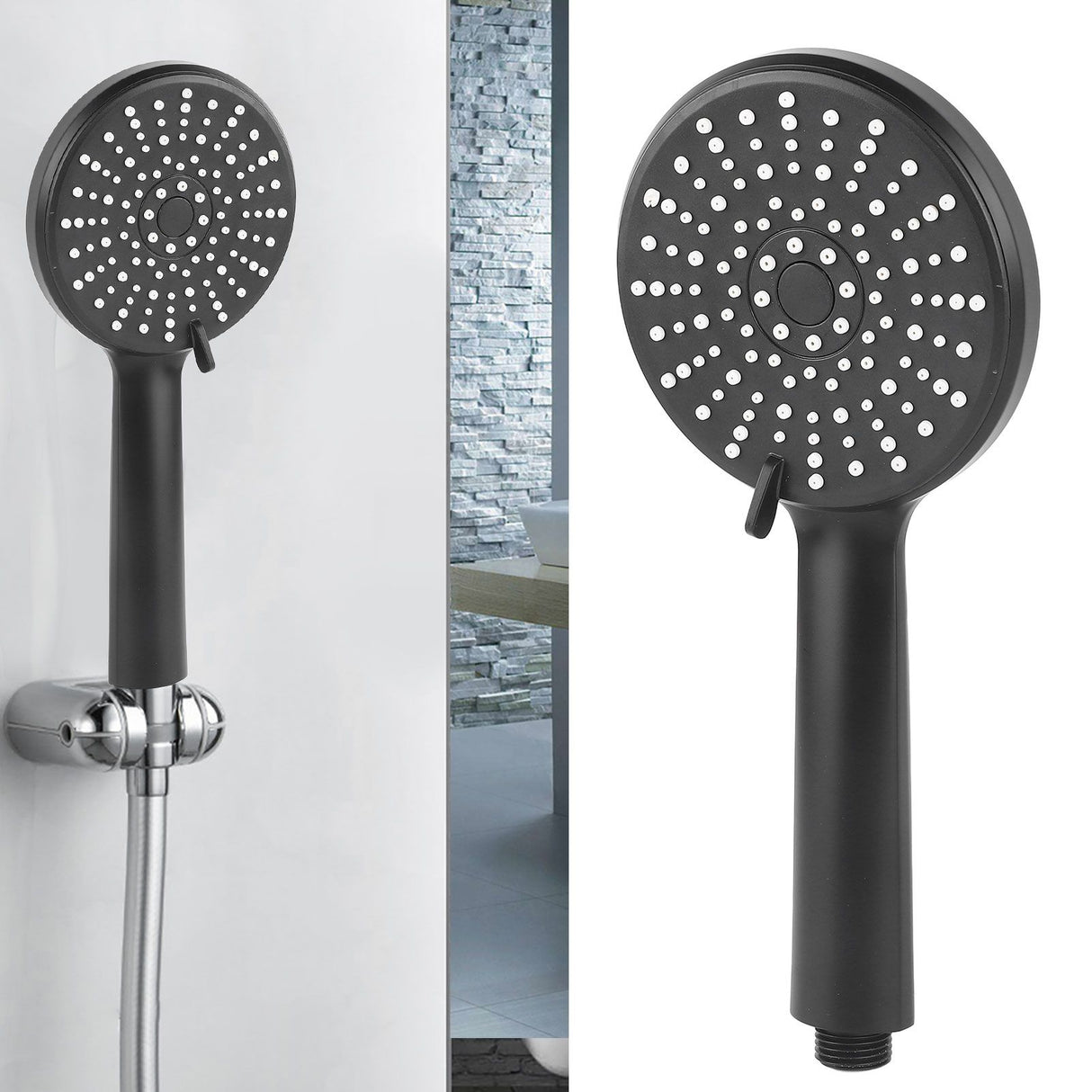 High Pressure Handheld Shower Head ABS Detachable Bathroom Shower Sprayer Head for Replacement