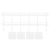 2pcs Wall Mounted Coat Rack Stainless Steel Wall Hanging Coat Hook Rail with 6 Hooks for Clothes Towel Hat 6 Hooks 2 White