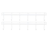 2pcs Wall Mounted Coat Rack Stainless Steel Wall Hanging Coat Hook Rail with 6 Hooks for Clothes Towel Hat 6 Hooks 2 White