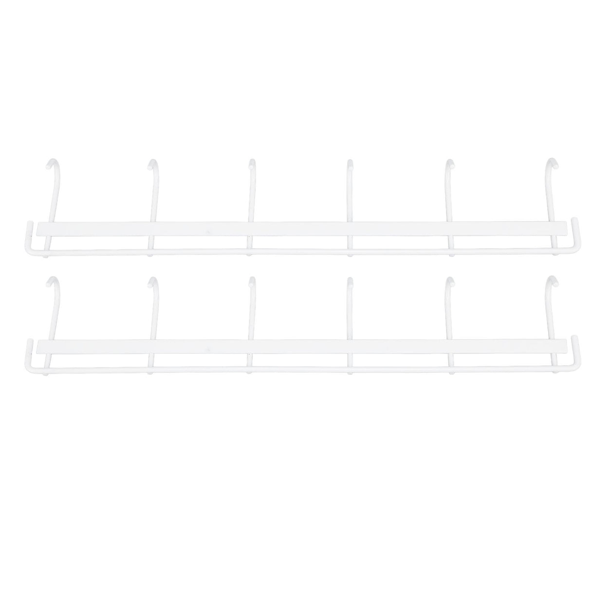 2pcs Wall Mounted Coat Rack Stainless Steel Wall Hanging Coat Hook Rail with 6 Hooks for Clothes Towel Hat 6 Hooks 2 White