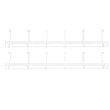 2pcs Wall Mounted Coat Rack Stainless Steel Wall Hanging Coat Hook Rail with 6 Hooks for Clothes Towel Hat 6 Hooks 2 White