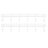 2pcs Wall Mounted Coat Rack Stainless Steel Wall Hanging Coat Hook Rail with 6 Hooks for Clothes Towel Hat 6 Hooks 2 White - Top-Down View