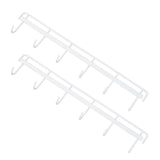 2pcs Wall Mounted Coat Rack Stainless Steel Wall Hanging Coat Hook Rail with 6 Hooks for Clothes Towel Hat 6 Hooks 2 White
