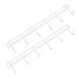 2pcs Wall Mounted Coat Rack Stainless Steel Wall Hanging Coat Hook Rail with 6 Hooks for Clothes Towel Hat 6 Hooks 2 White - Low Angle