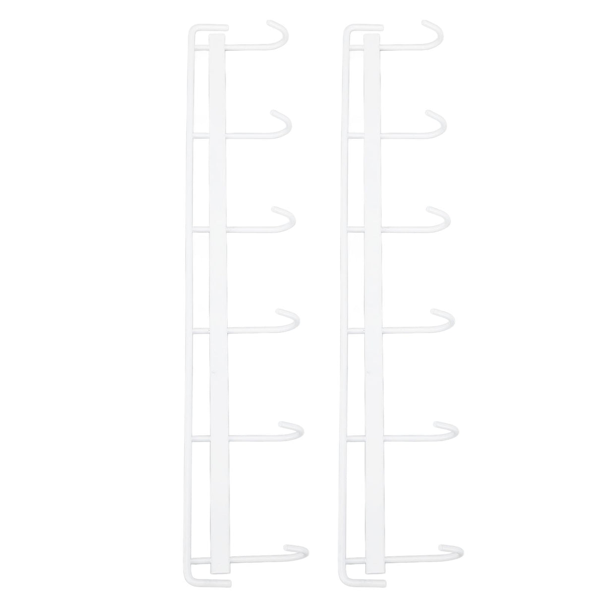 2pcs Wall Mounted Coat Rack Stainless Steel Wall Hanging Coat Hook Rail with 6 Hooks for Clothes Towel Hat 6 Hooks 2 White