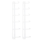 2pcs Wall Mounted Coat Rack Stainless Steel Wall Hanging Coat Hook Rail with 6 Hooks for Clothes Towel Hat 6 Hooks 2 White - Extra Image