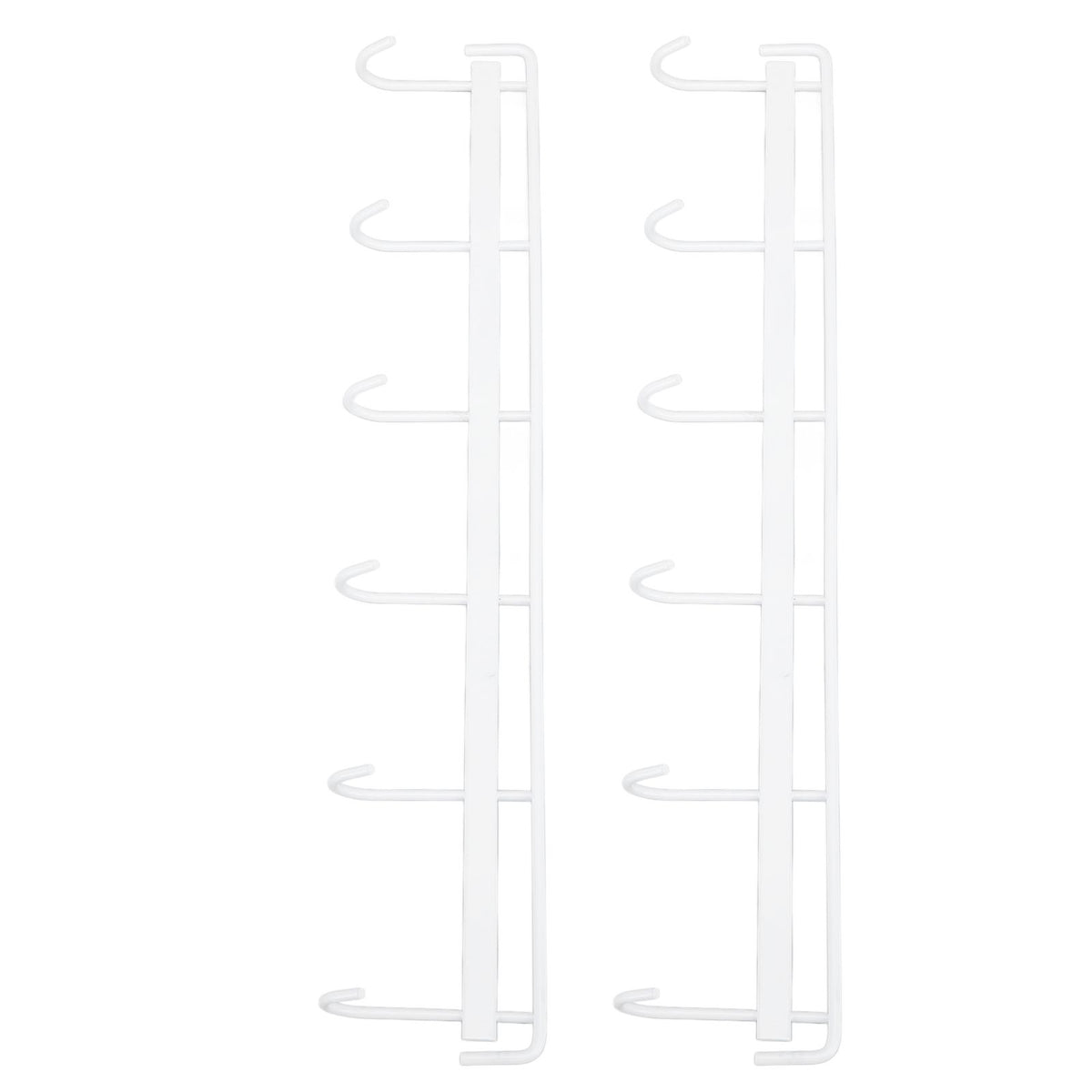 2pcs Wall Mounted Coat Rack Stainless Steel Wall Hanging Coat Hook Rail with 6 Hooks for Clothes Towel Hat 6 Hooks 2 White
