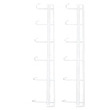 2pcs Wall Mounted Coat Rack Stainless Steel Wall Hanging Coat Hook Rail with 6 Hooks for Clothes Towel Hat 6 Hooks 2 White