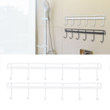 2pcs Wall Mounted Coat Rack Stainless Steel Wall Hanging Coat Hook Rail with 6 Hooks for Clothes Towel Hat 6 Hooks 2 White