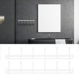 2pcs Wall Mounted Coat Rack Stainless Steel Wall Hanging Coat Hook Rail with 6 Hooks for Clothes Towel Hat 6 Hooks 2 White - Extra Image