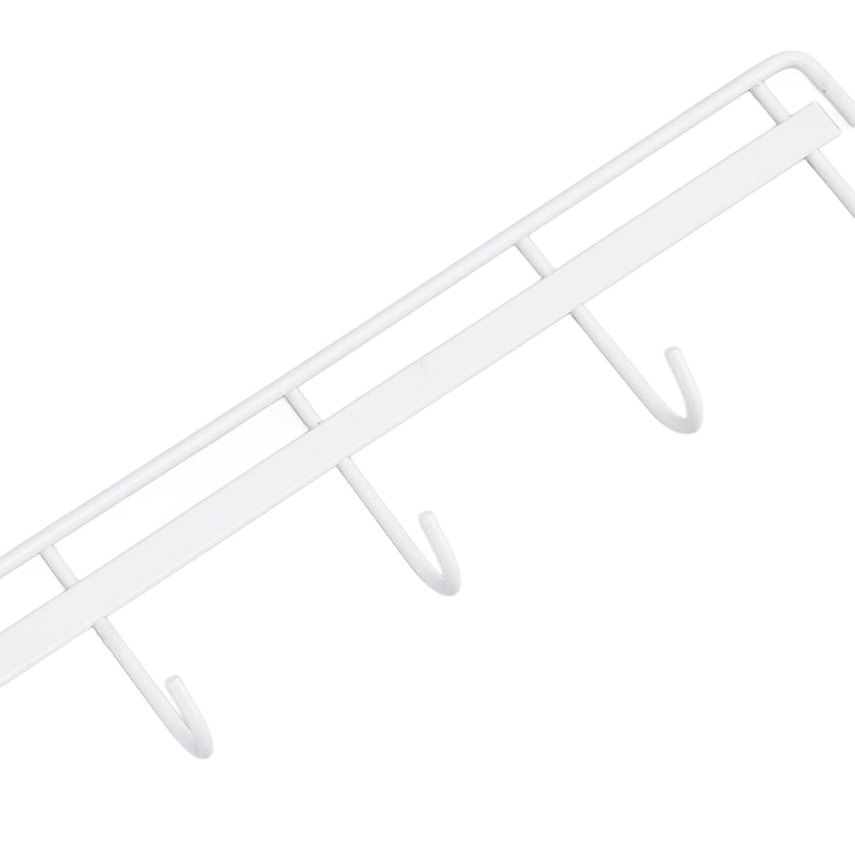 2pcs Wall Mounted Coat Rack Stainless Steel Wall Hanging Coat Hook Rail with 6 Hooks for Clothes Towel Hat 6 Hooks 2 White