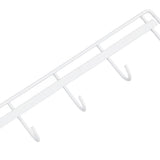 2pcs Wall Mounted Coat Rack Stainless Steel Wall Hanging Coat Hook Rail with 6 Hooks for Clothes Towel Hat 6 Hooks 2 White